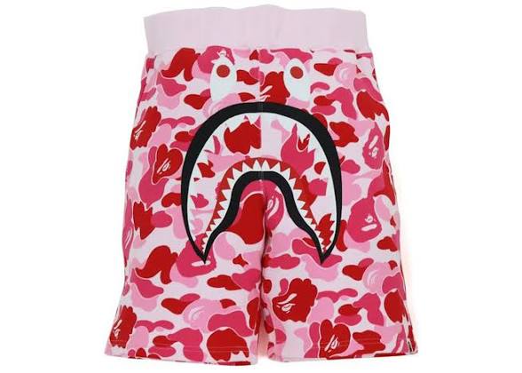 Bape ABC Camo Shark Sweatshorts Pink