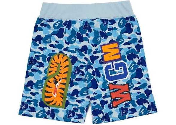 Bape ABC Camo Shark Sweatshorts Blue