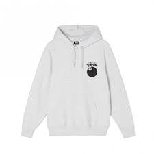 Stussy 8 Ball Pigment Dyed Hoodie Ash Heather