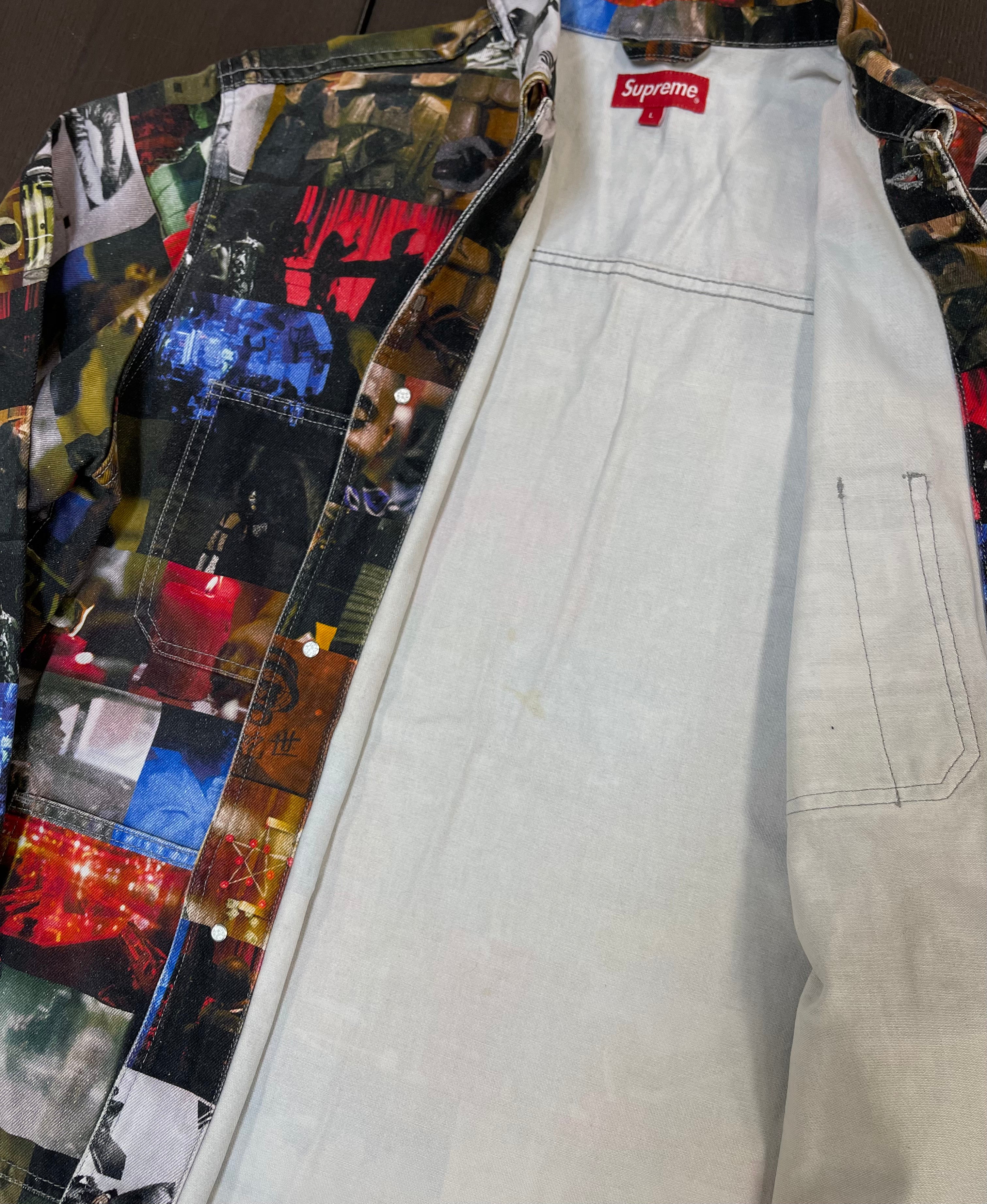 Pre-Owned Supreme Nas And DMX Collage Denim Chore Coat Multicolor