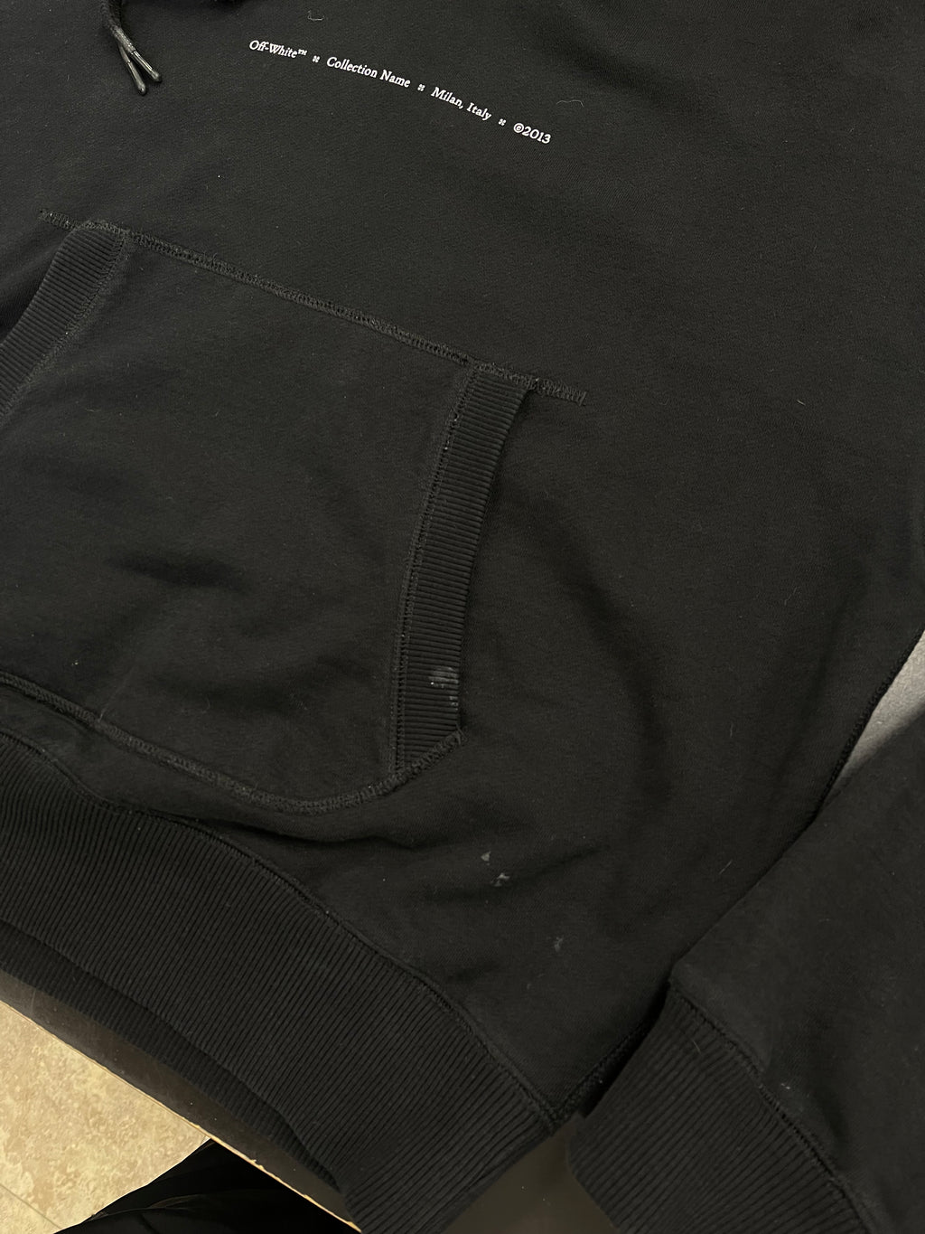 Pre-Owned OFF-WHITE Tornado Arrow Logo Hoodie Black