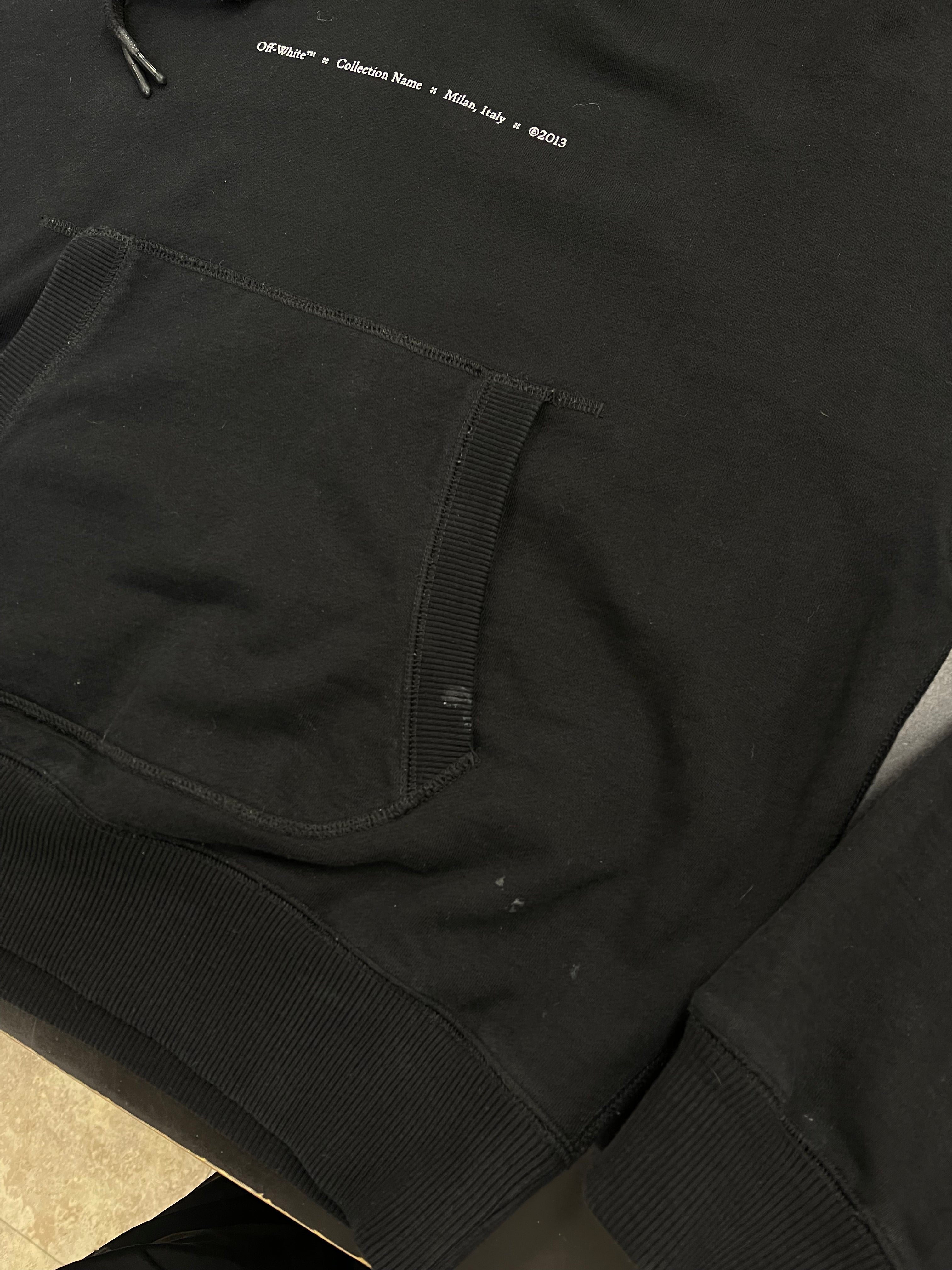 Pre-Owned OFF-WHITE Tornado Arrow Logo Hoodie Black