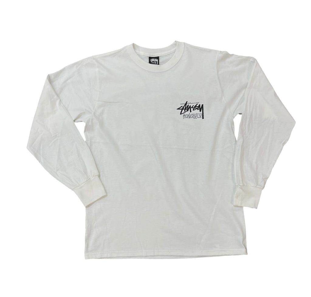 Stussy Stock Honolulu LS Tee White