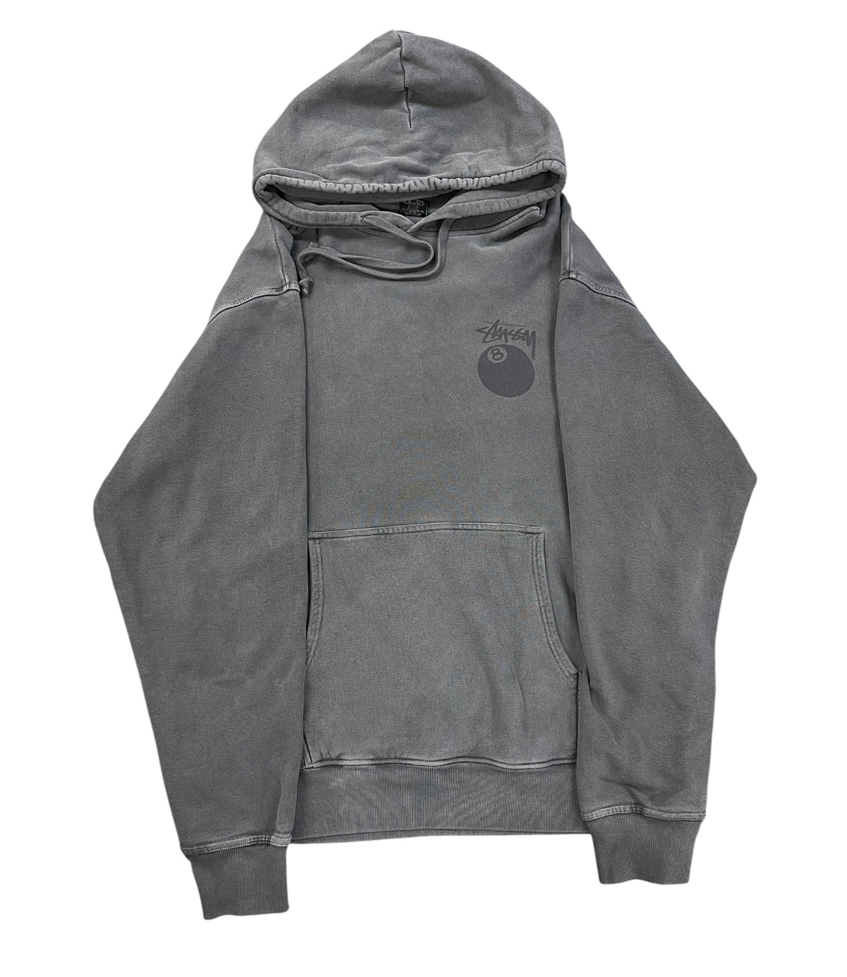 Used Stussy 8 Ball Pigment Dyed Hoodie Black