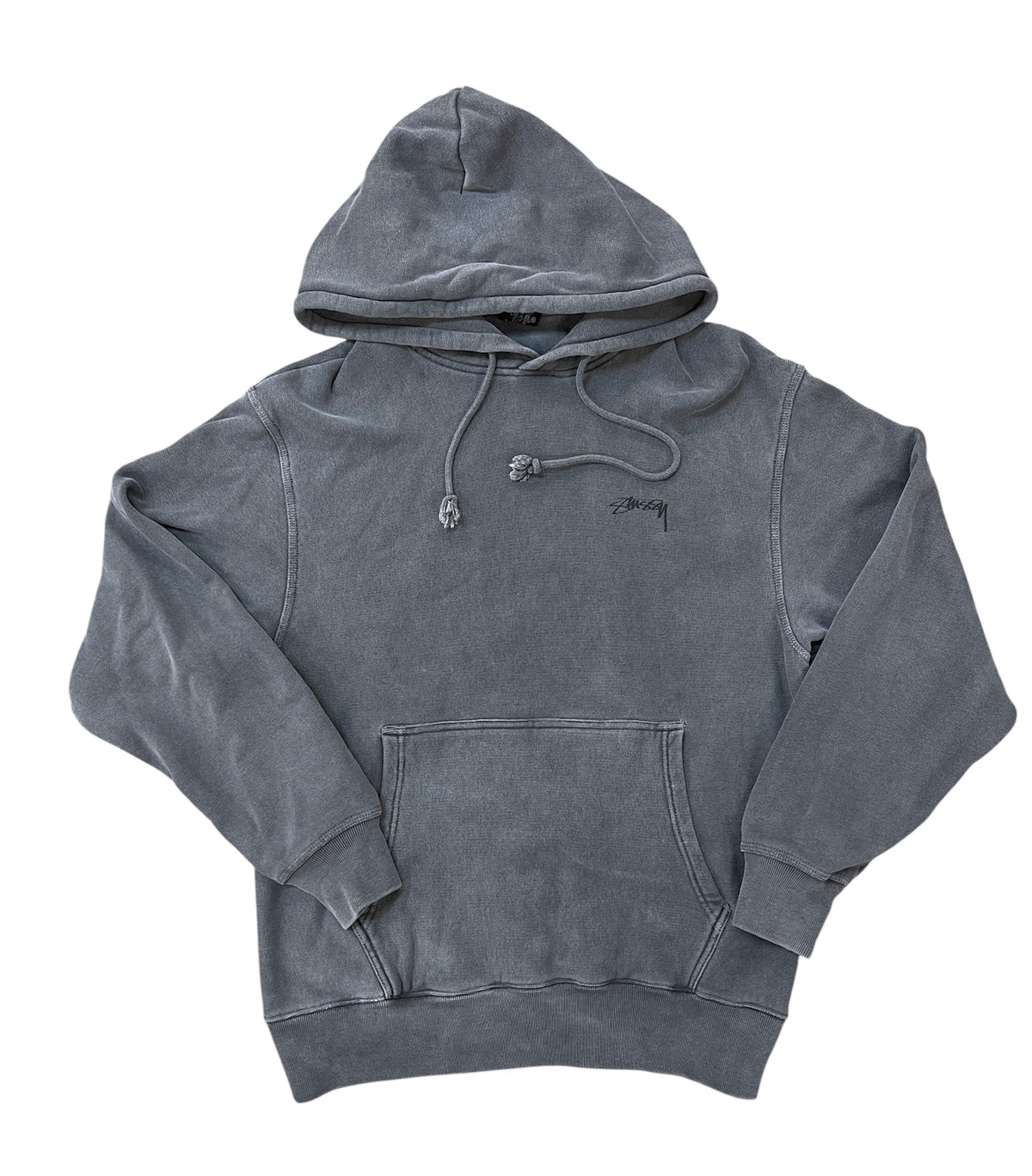 Used Stussy Basic Pigment Dyed Hoodie Black