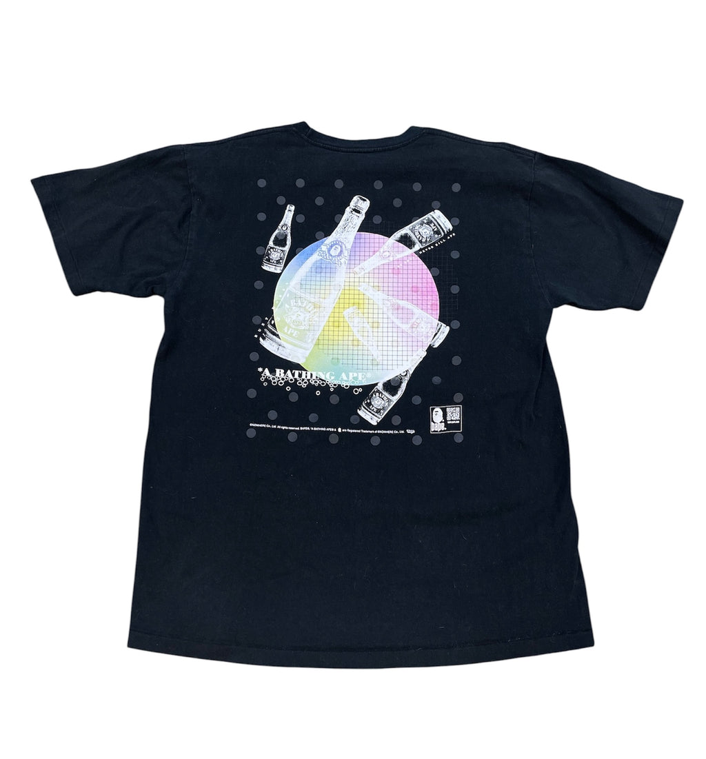 Pre-Owned BAPE Champagne Graphic Tee Black