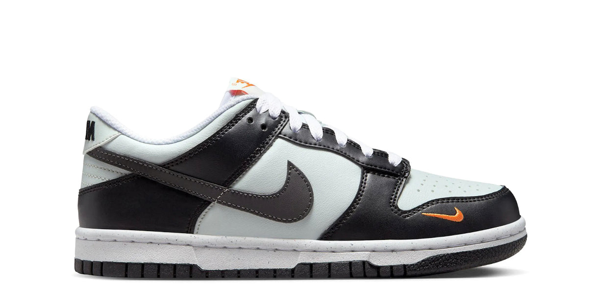 Nike Dunk Low Black Bright Mandarin Mini Swoosh (Youth)