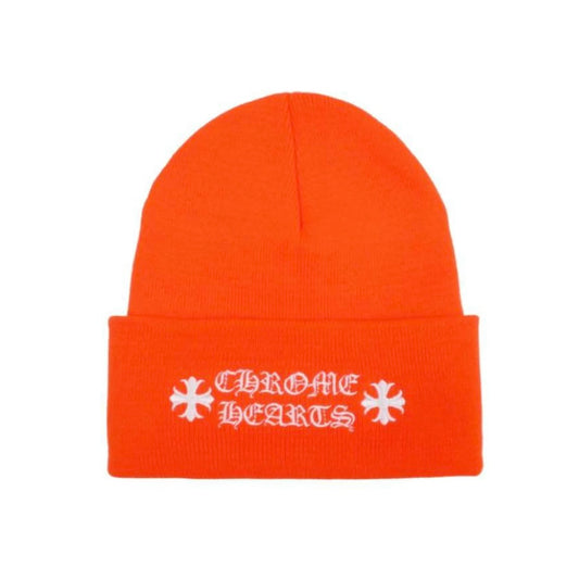 Chrome Hearts Logo Beanie Safety Orange