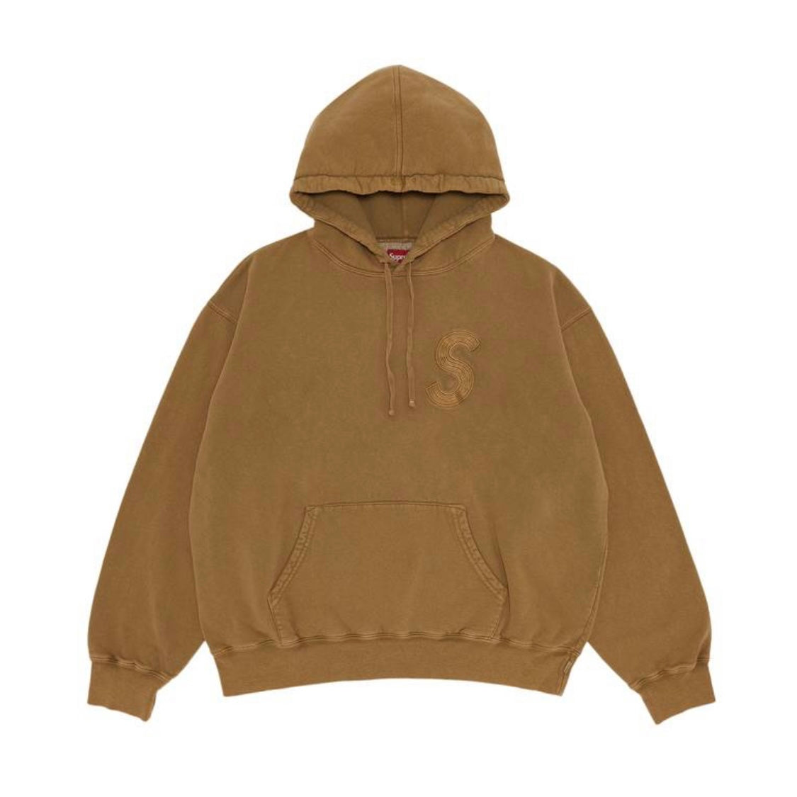 Supreme Overdyed S Logo Hoodie Tan