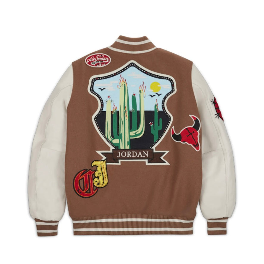 Travis Scott x Jordan Varsity Jacket Antique Brown