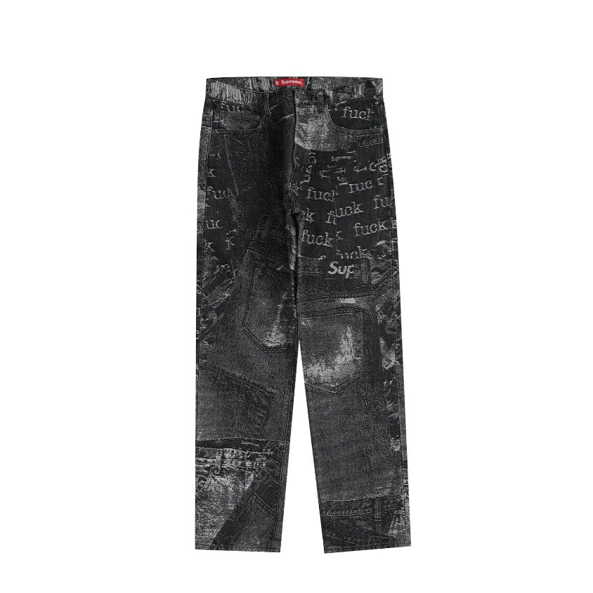 Supreme Archive Denim Jacquard Regular Jean Black