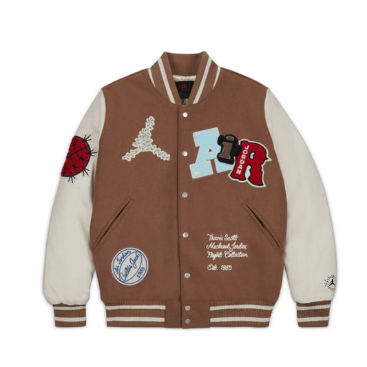 Travis Scott x Jordan Varsity Jacket Antique Brown