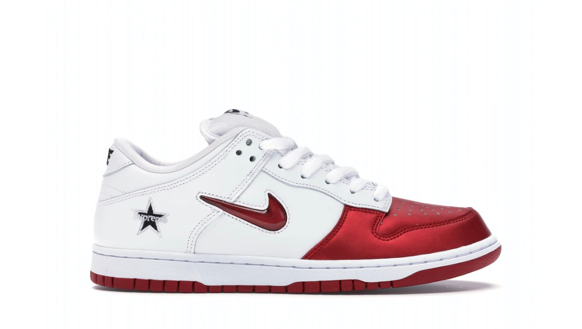 Nike SB Dunk Low Supreme Jewel Swoosh Red (Men’s)