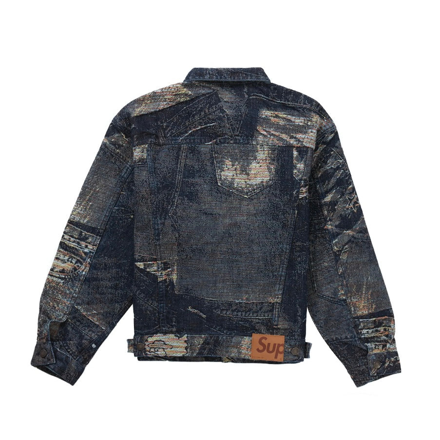 Supreme Archive Denim Jacquard Trucker Jacket Blue – TG Sneaks LLC