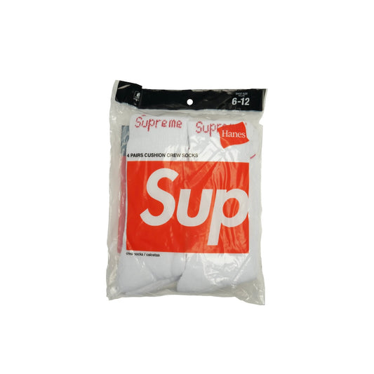 Supreme Hanes Crew Socks White (4 Pack)