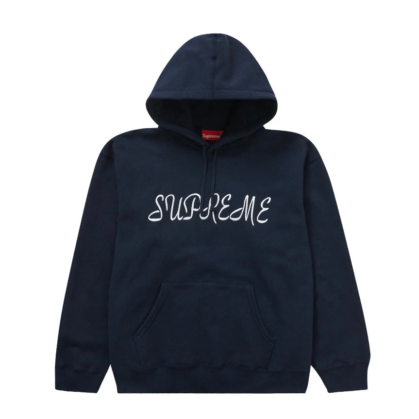 Supreme Script Hoodie Navy