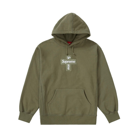 Supreme Cross Box Logo Hoodie Light Olive