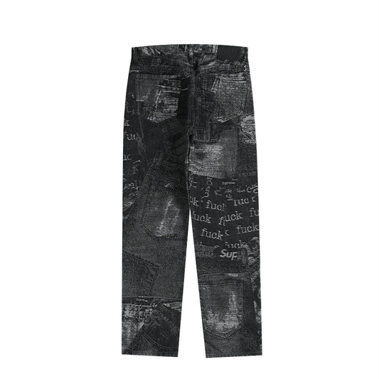 Supreme Archive Denim Jacquard Regular Jean Black