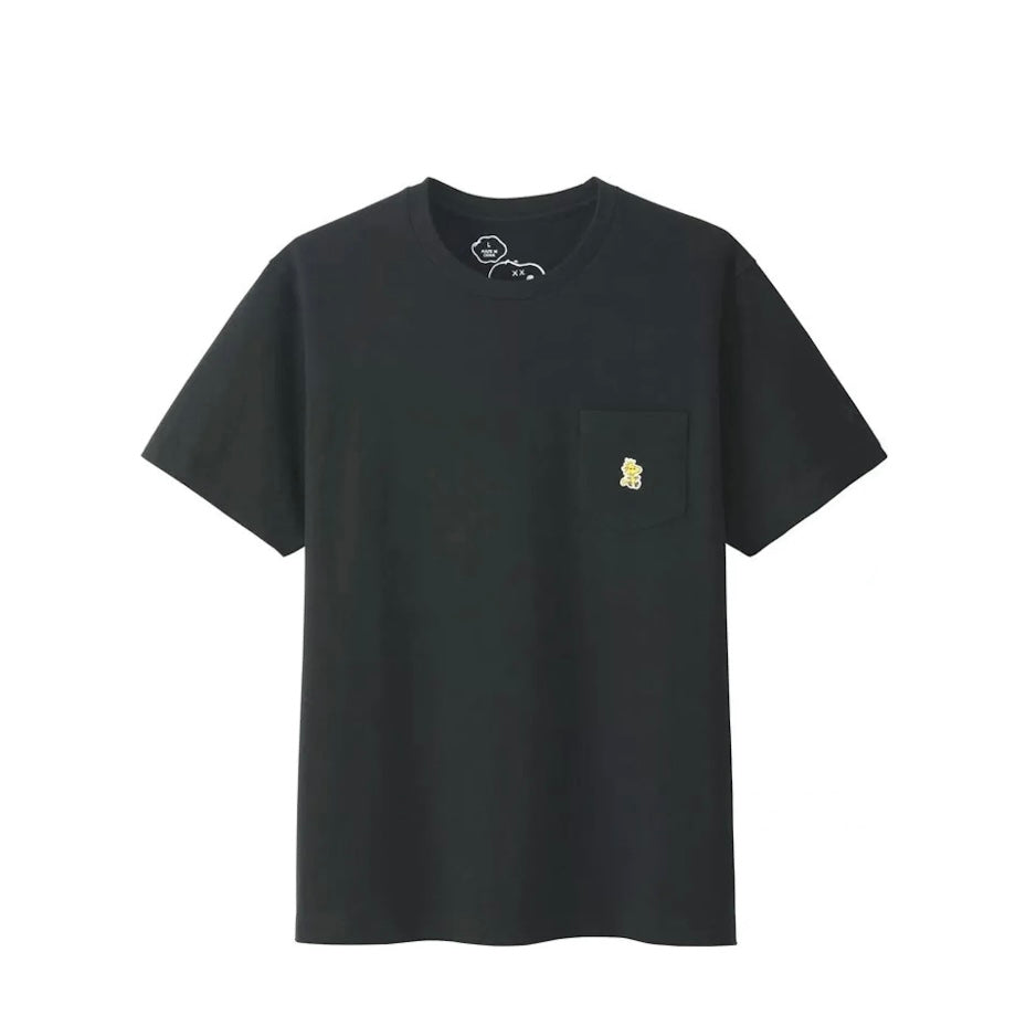 KAWS x UNIQLO x Peanuts Woodstock Pocket Tee Black