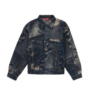 Supreme Archive Denim Jacquard Trucker Jacket Blue