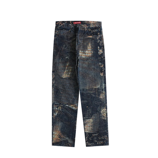 Supreme Archive Denim Jacquard Regular Jean Blue