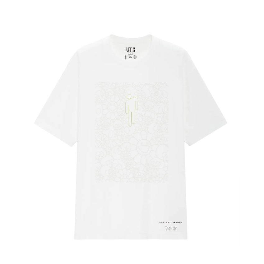 Billie Eilish x UNIQLO Flower Skulls Tee White