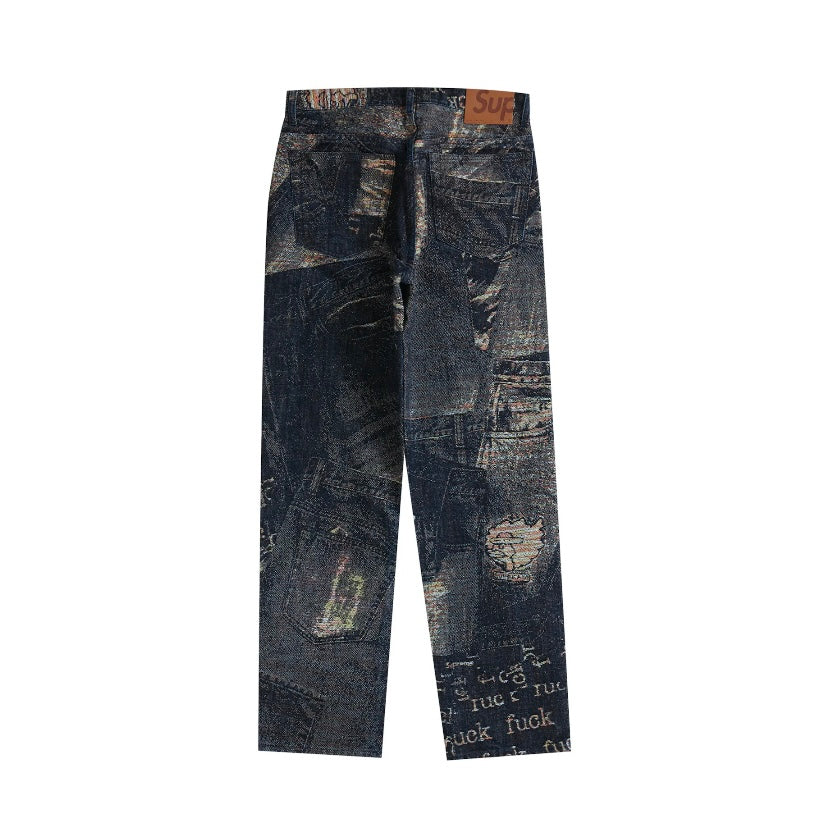 Supreme Archive Denim Jacquard Regular Jean Blue – TG Sneaks LLC