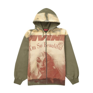 Supreme Divine Zip Up Hoodie Light Olive