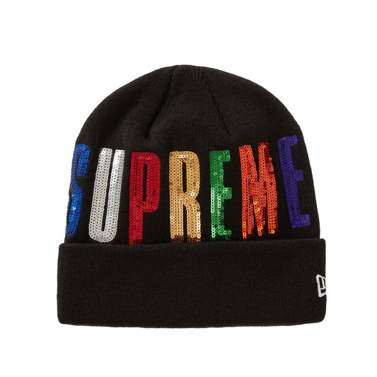 Supreme New Era Sequin Beanie Black