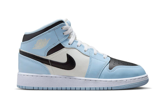 Jordan 1 Mid Ice Blue Black (Youth)