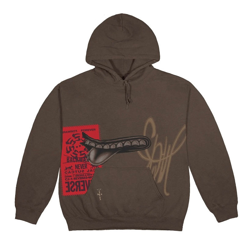 Travis Scott Grin Hoodie Brown