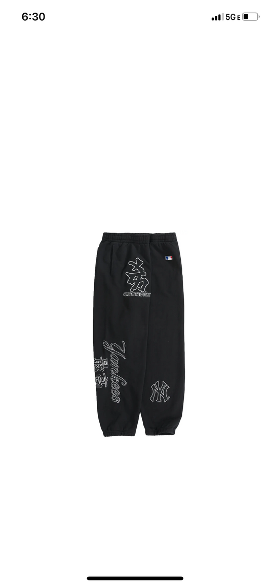 Supreme New York Yankees Kanji Sweatpants Black