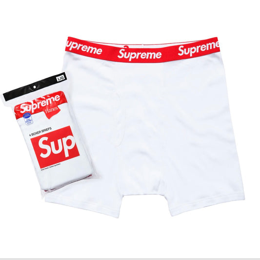 Supreme Hanes Boxer Briefs (4 Pack) White