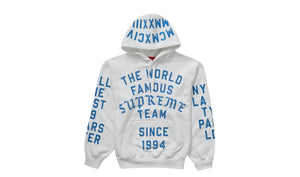 Supreme Team Flocked Hooded Sweatshirt White
