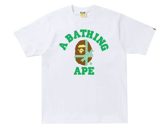 BAPE Christmas College Tee White/Green