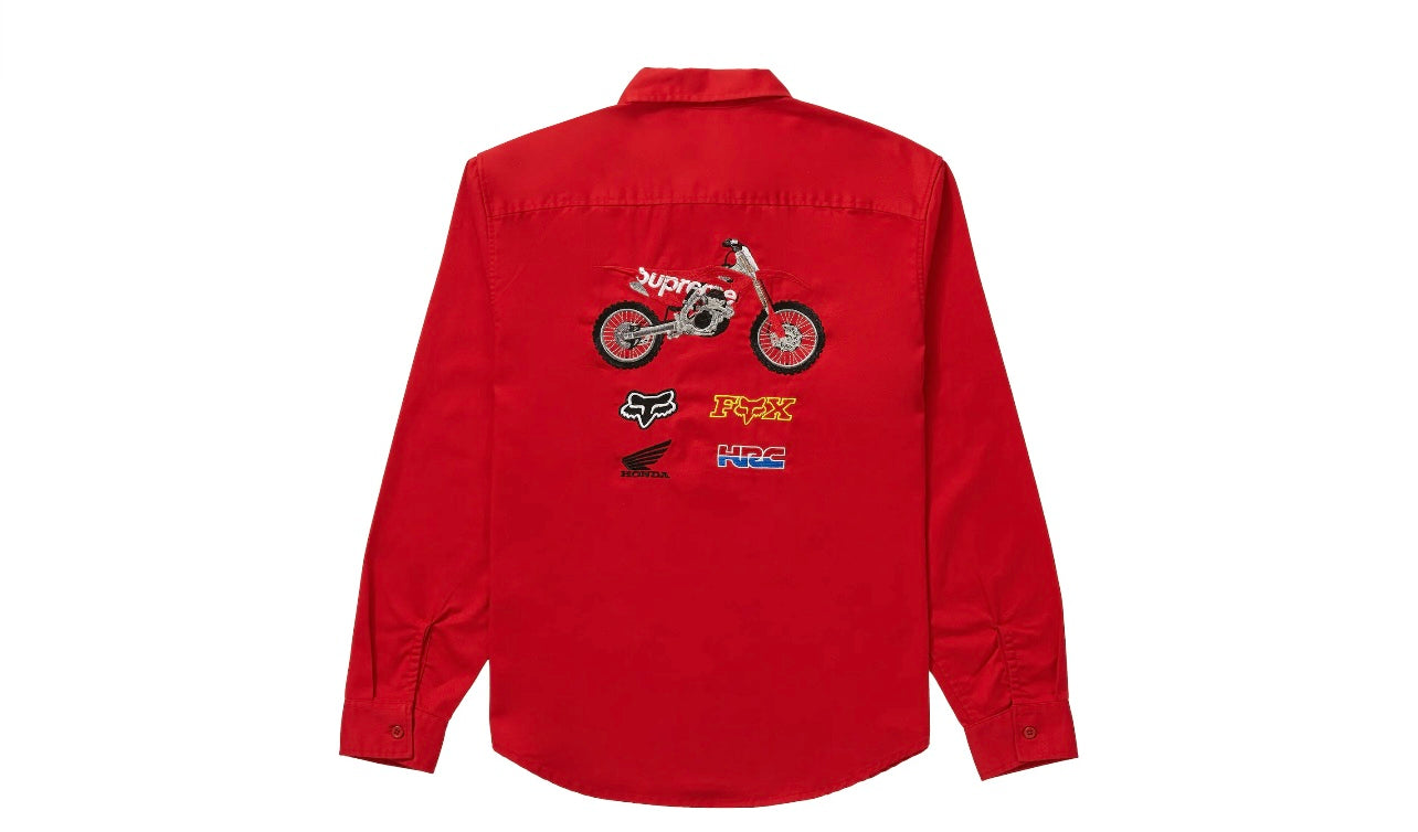 Supreme Honda Fox Racing Work Shirt Red