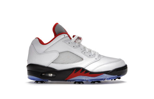 Jordan 5 Retro Low Golf Fire Red Silver Tongue