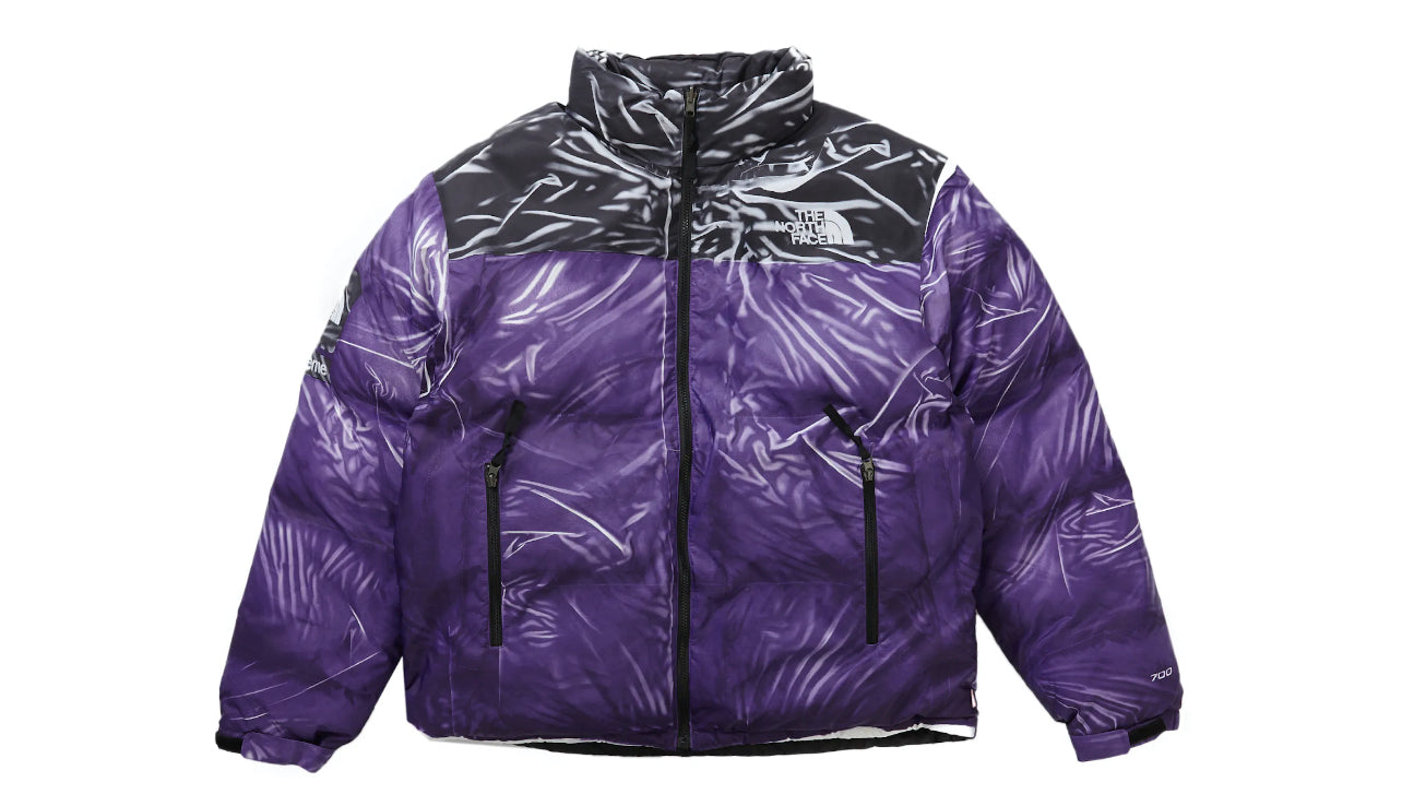 Supreme The North Face Printed Nuptse Trompe L'oeil Jacket Purple