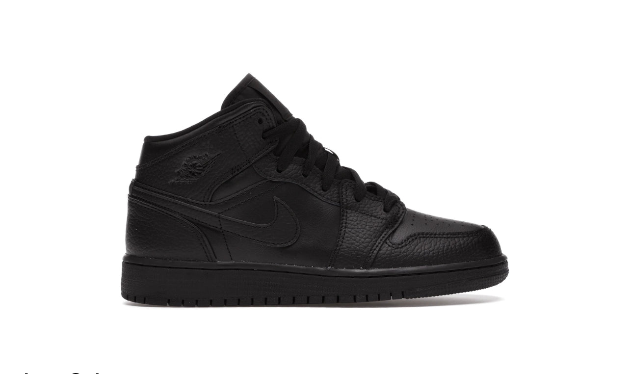 Jordan 1 Mid Black (Youth)