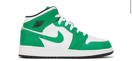 Jordan 1 Mid Lucky Green (Youth)