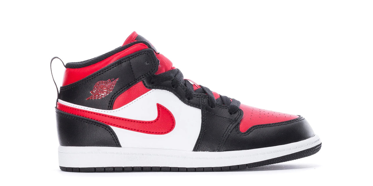 Jordan 1 Mid Black Fire Red (PS)