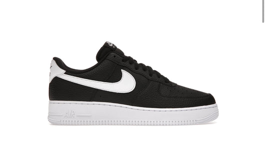 Nike Air Force 1 Low ‘07 Black White Pebbled Leather (Men’s)