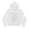 Sp5der OG Rhinestone Logo Hoodie White