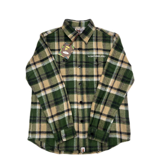 Bape Flannel Shirt Olivedrab