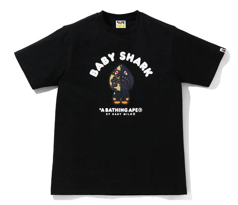 Bape Baby Milo Shark College Tee Black/Navy