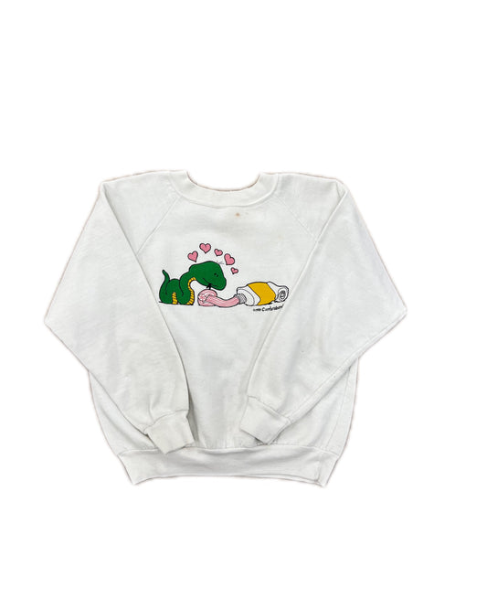 Cartoon Snake Vintage Crewneck White