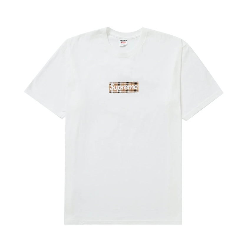 Supreme Burberry Box Logo Tee White