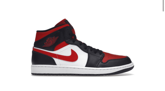 Jordan 1 Mid Black Fire Red (Men’s)