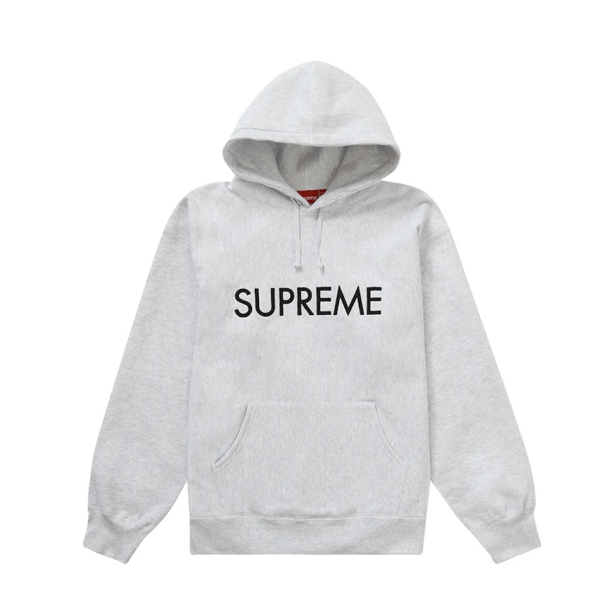 Supreme Capital Hooded Sweatshirt Ash Grey