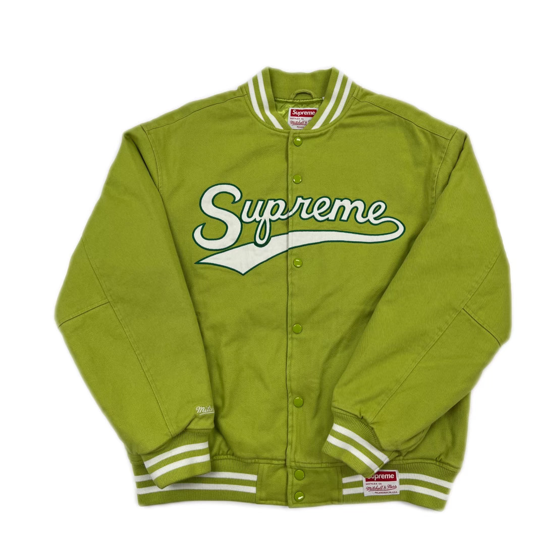 Supreme Mitchell x Ness Doughboy Twill Varsity Jacket Green